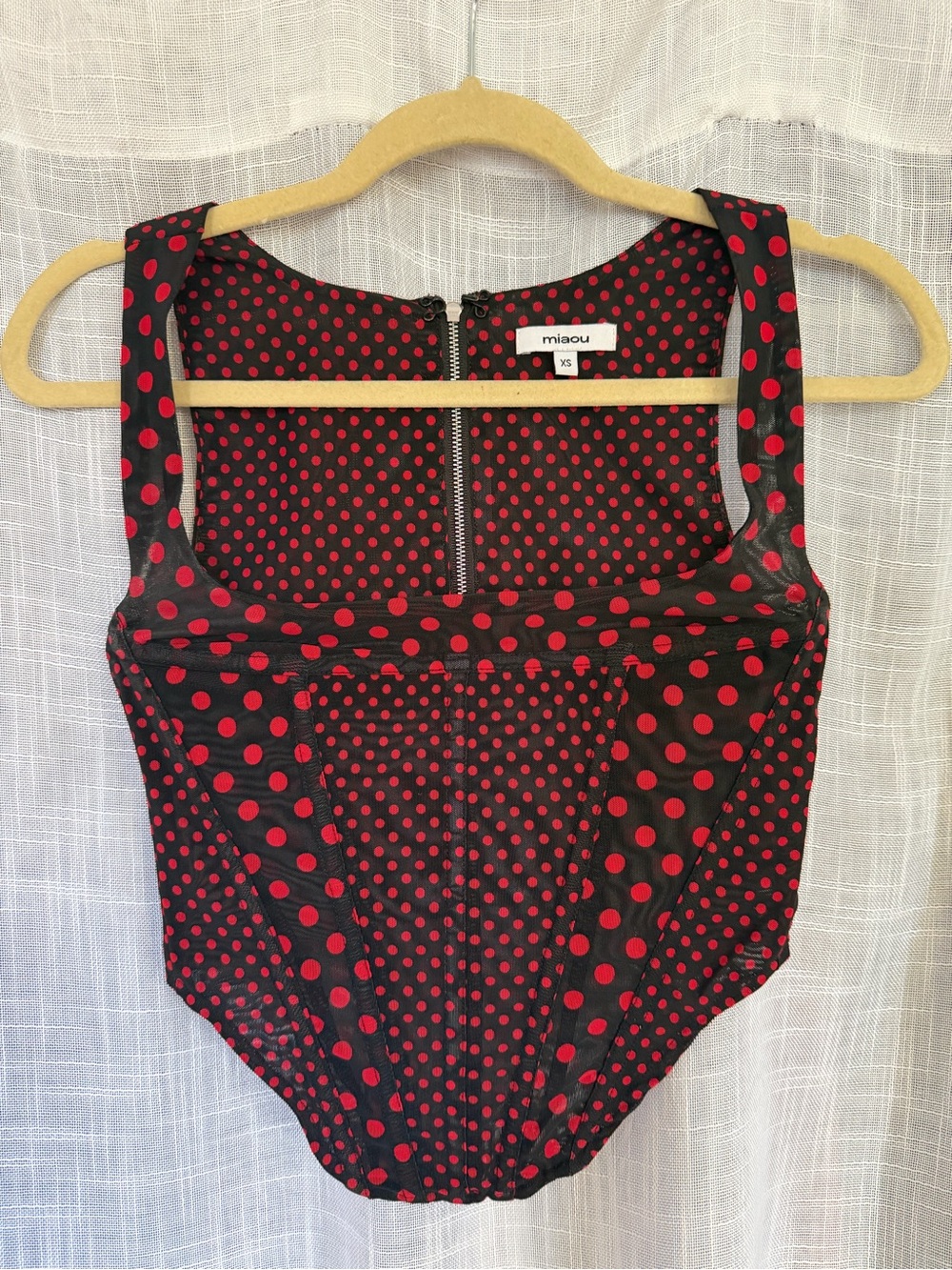 Miaou Campell Corset in Black Polka Dot